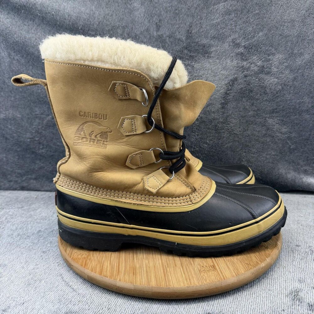 Vintage Sorel Caribou Boots Mens Size 12 Brown Waterproof Insulated Canada Snow
